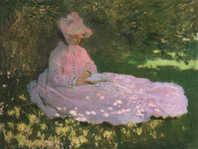 Claude Monet A Woman in a Garden,Spring time Sweden oil painting art